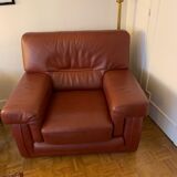 Pair of leather armchairs