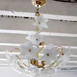 Murano and brass glass flowers