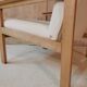 Fauteuil velours ivoire