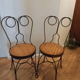 Pair of vintage chairs in wood and metal