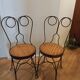 Paire de chaises vintage en bois et métal