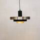 Vintage Danish Pendant Lamp – Champagne Aluminium & Black – Scandinavian