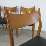 Set of 6 Scandinavian chairs teak 60s vintage
