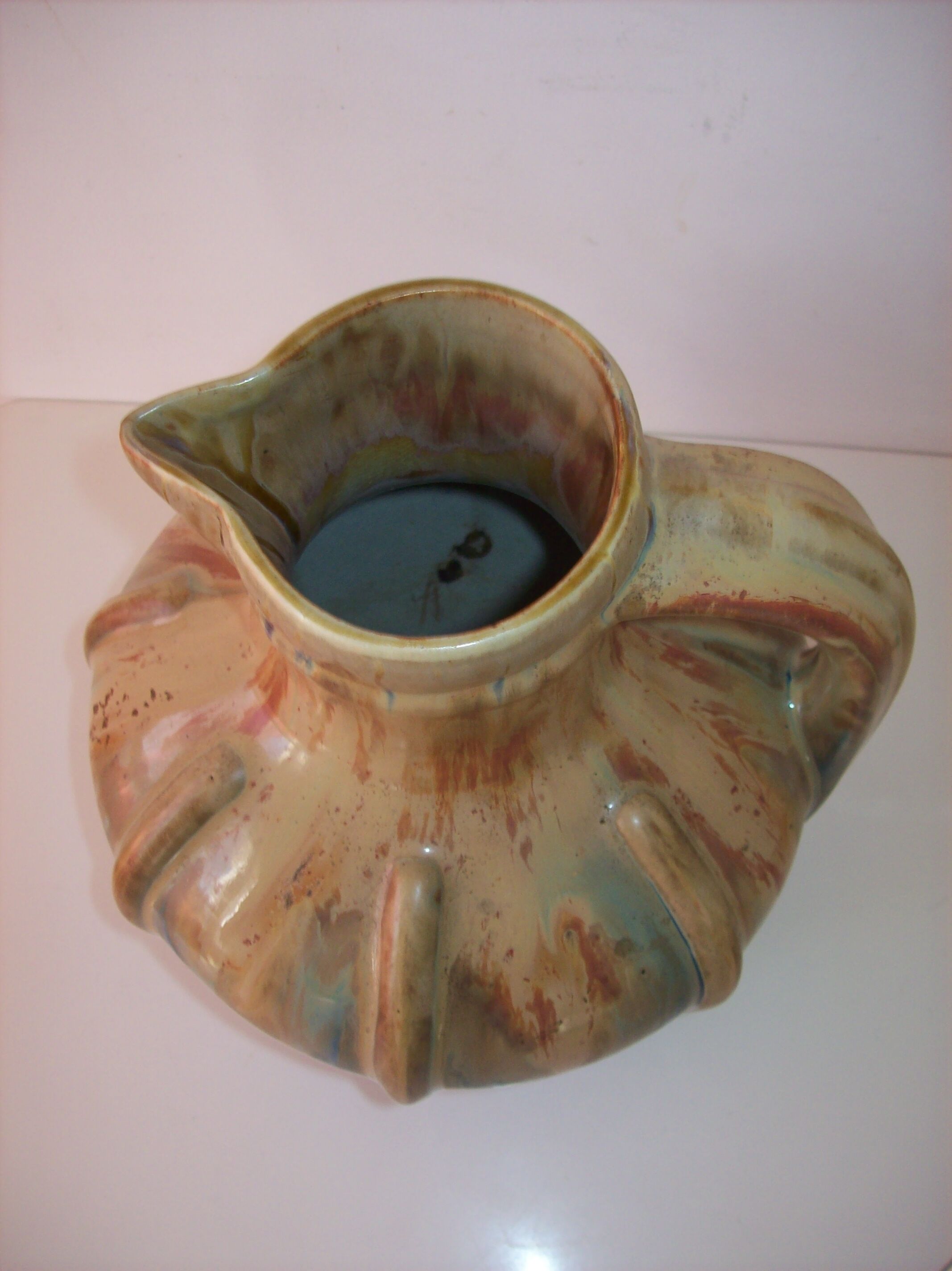 Large Art Deco ceramic pitcher by Méténier