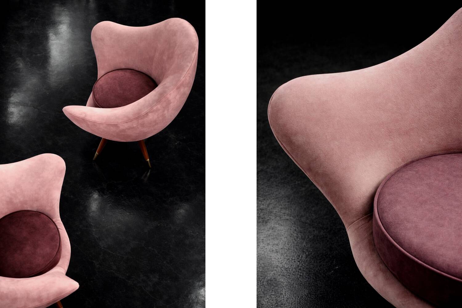 Vintage Mid-Century Space Age Velour Lounge Set from Paged, 1972, Set of 3