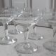 Set of 5 champagne glasses engraved in crystal 30s