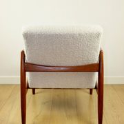GFM-64 Brown Armchair in White Ivory Bouclé attributed to Edmund Homa, 1970s