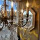 Crystal and bronze chandelier