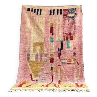 New boujad pink wool rug 160x255 cm