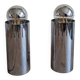 Pair of Space Age lamps in chrome metal from the 70s.
