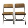 Paire de chaises Lafuma velours moutarde vintage 60/70’s