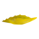 Yellow murano glass shell bowl, luigi mellara, 1970s