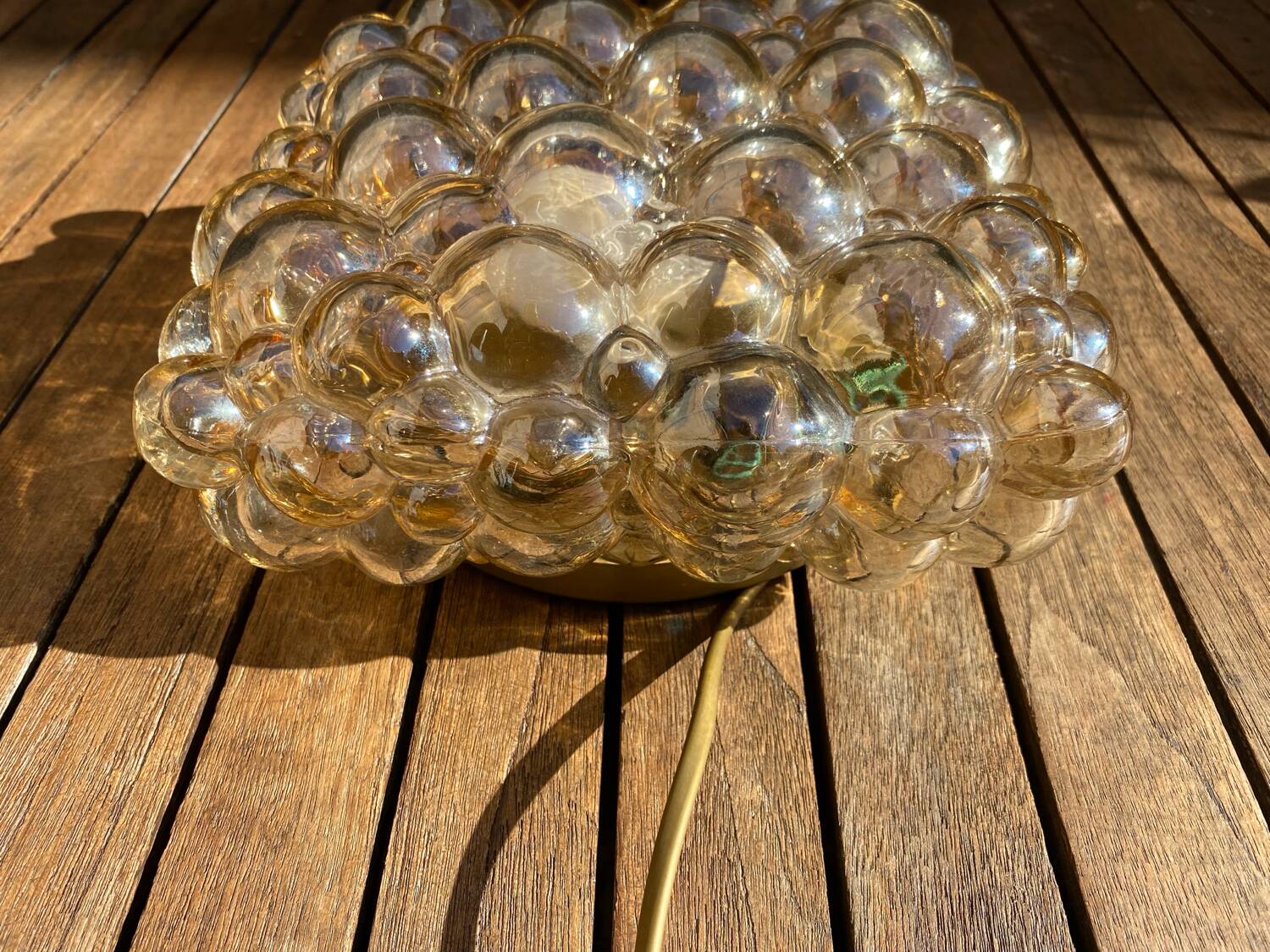 Smoked glass bubble wall light by Helena Tynell circa 1970