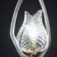 Charming Transparent Art Decò Barovier e Toso Pendant Light Murano Glass, 1940s