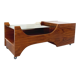 Vintage bar coffee table on rosewood wheels and smoked glass from the 60s