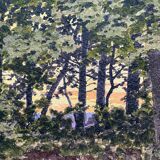 Watercolor "the pond in the undergrowth" signed early XX °