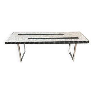 White, black and blue ceramic coffee table 1960s