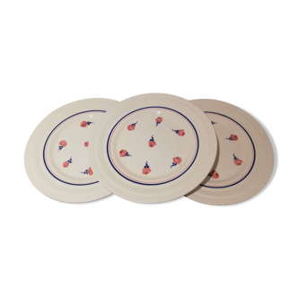 3 Céranord dessert plates