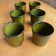 Mugs cups enameled stoneware 60s vintage
