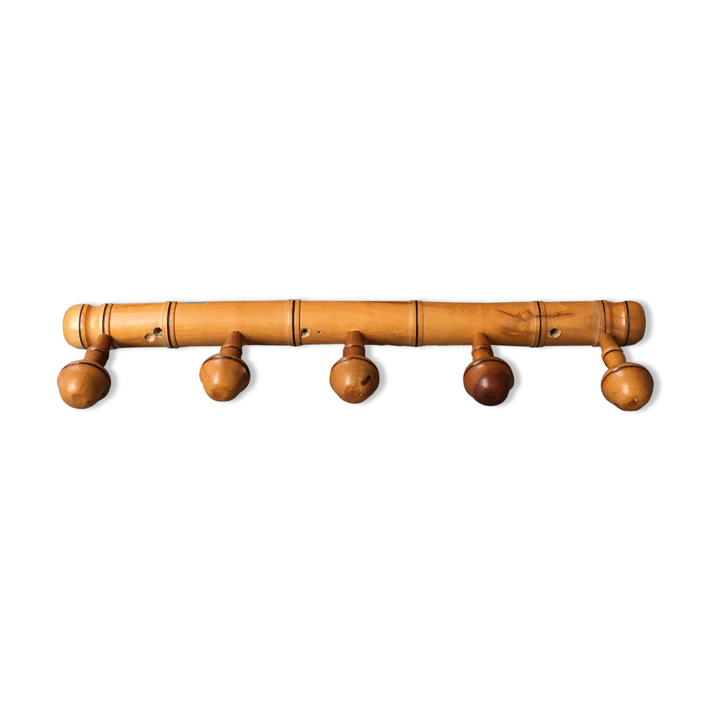 bamboo style wooden hook 5 supports