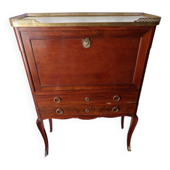 Louis XV style secretary in mahogany and copper