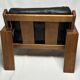 Black leather and wood armchair by Esko Pajamies, 1960s, Finland.
