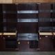 Three vintage style Military Campaign bookshelves, mahogany finish.
