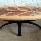 Table basse ovale signée RAYNAUD - années 60.