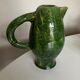XL vase pitcher in green glazed clay Vallauris 1960