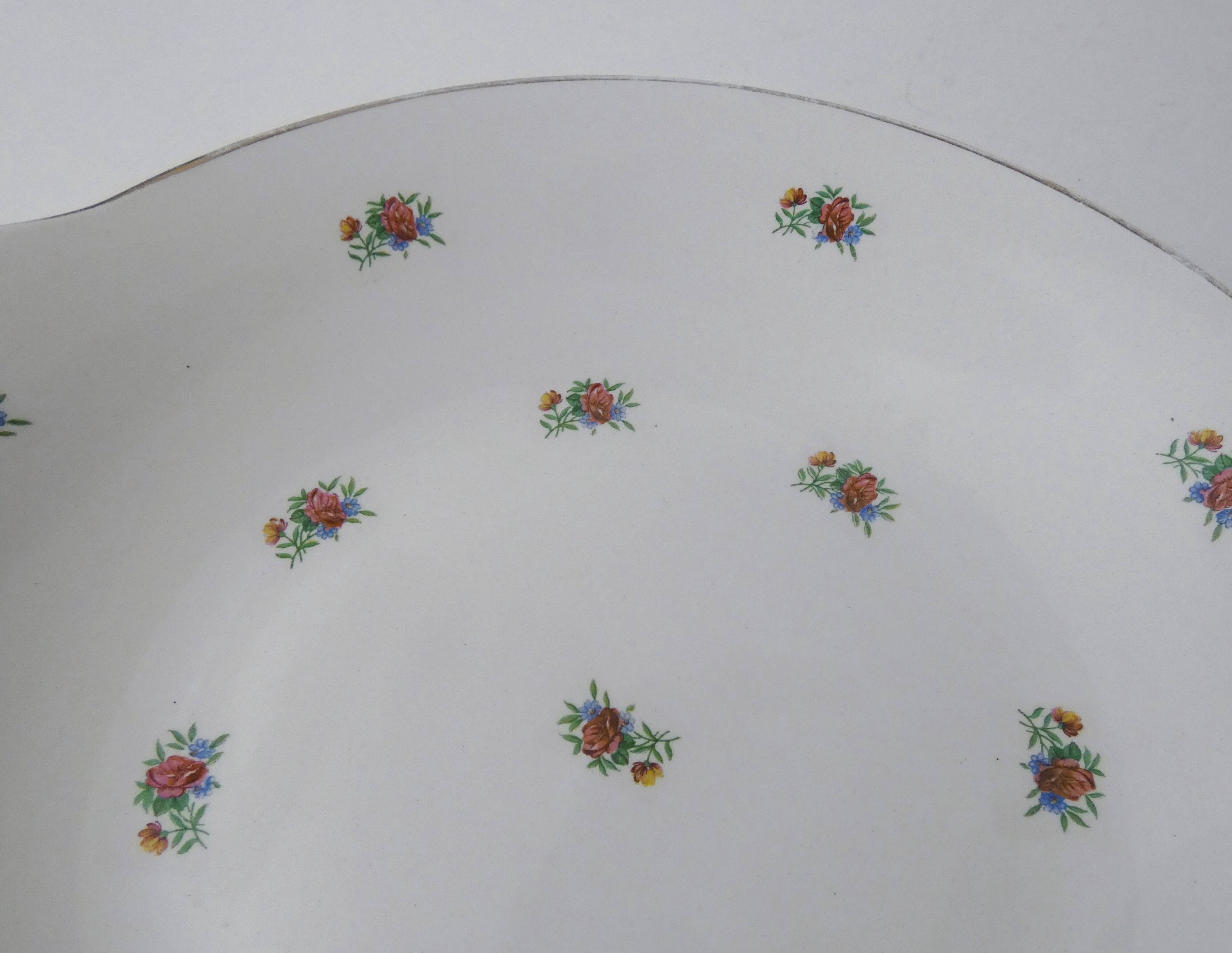 antique dessert service Lunéville 8 plates + 1 cake dish