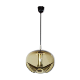 One of the two large smoked glass chandeliers by Peill & Putzler, Germany, 1970s.