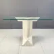 Table console en travertin vintage dans le style de Carlo Scarpa, années 1970.