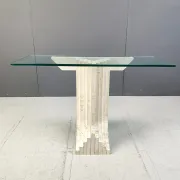 Vintage travertine console table in the manner of Carlo Scarpa, 1970s