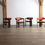 Ensemble de 4 chaises Pamplona par Augusto Savini pour Pozzi, Italie, années 1960