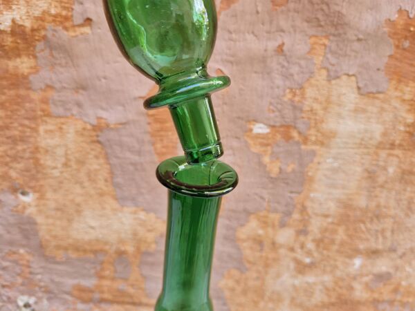 Empoli Grande Bouteille/Carafe Italienne Verre soufflé, bullé Vintage 70's