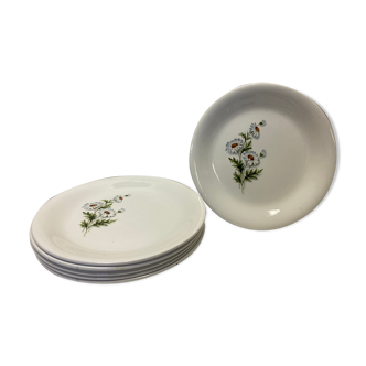 Ensemble de 6 assiettes porcelaine Vercors