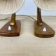 Paire de lampes art déco bois courbé et laine