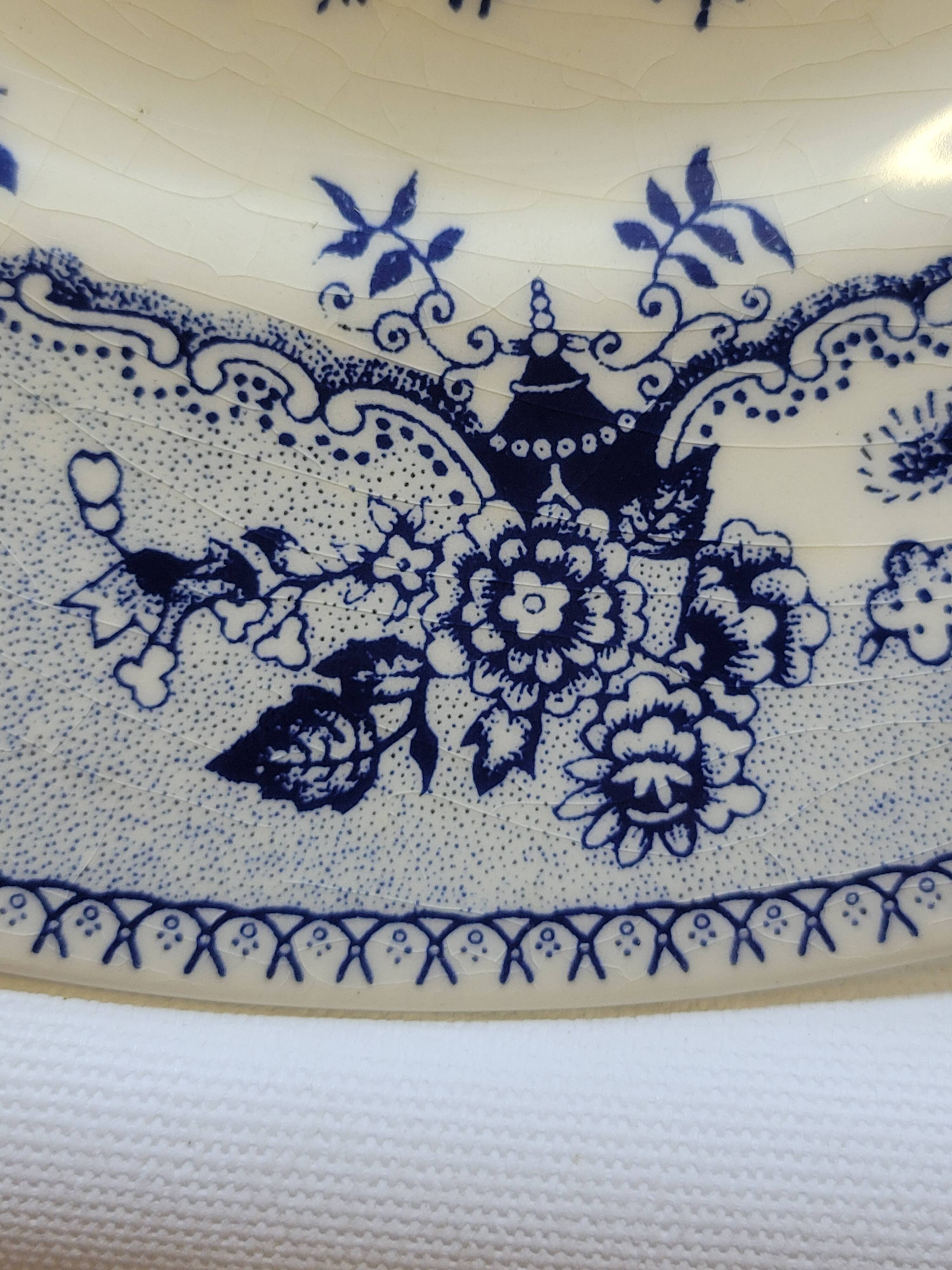 2 Antique Gilman Sacavem Statue Dinner Plates / Serving Dishes