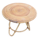 Vintage round coffee table in natural rattan