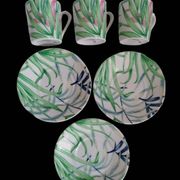 Set of 3 Limoges porcelain coffee cups Patrick Rey and Philippe Deshoulières
