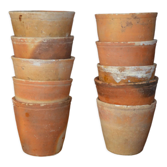 10 pots à semis anciens 9-10 cm