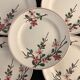 5 assiettes à dessert Digoin Sarreguemines, modèle Aigues Vives, 1940