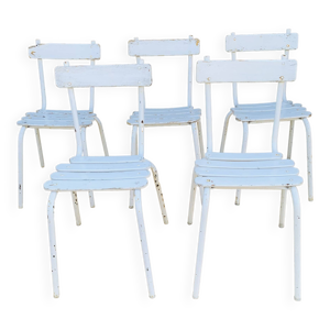 Ensemble de 5 chaises - blanches