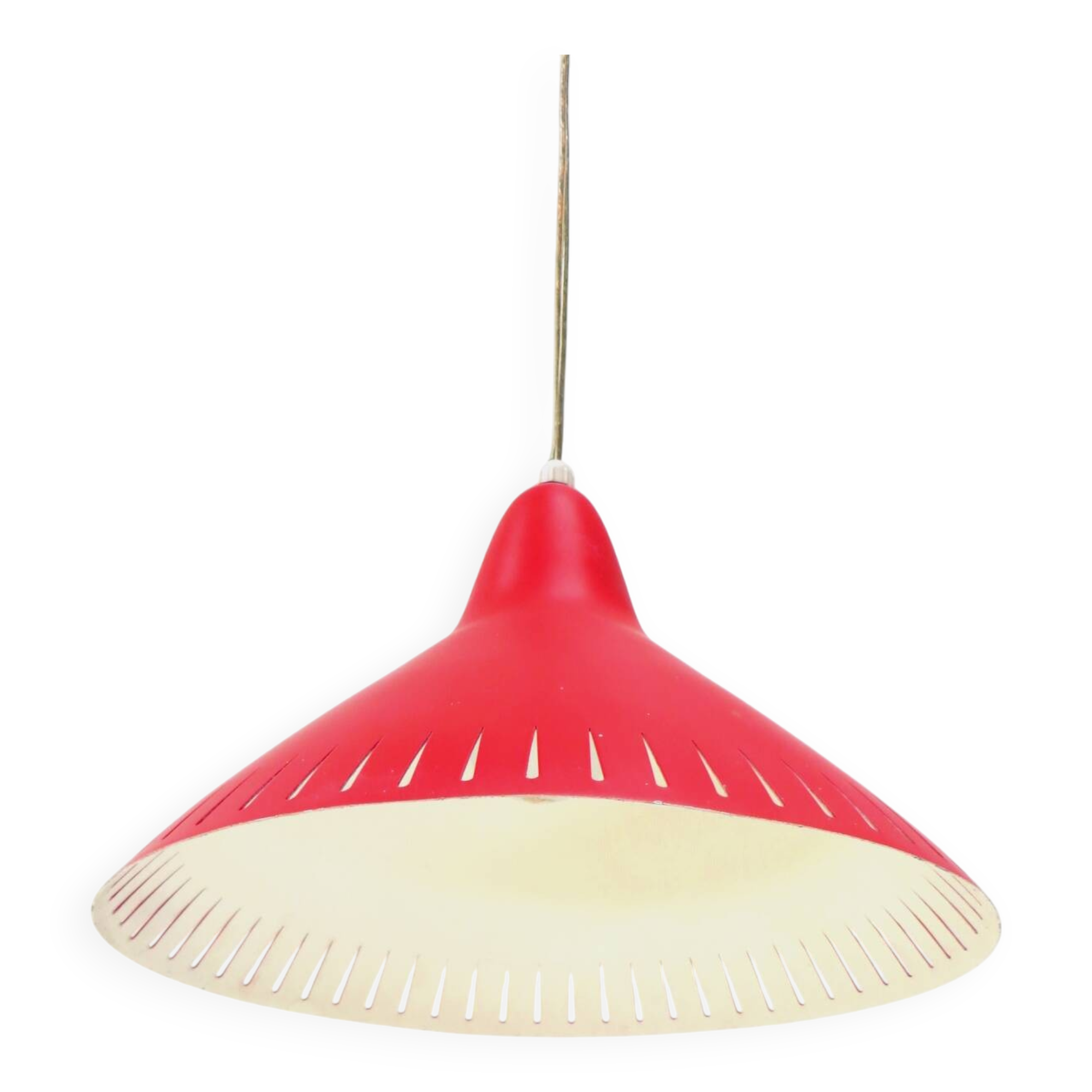 Vintage mid century hanging pendant lamp by H. Busquet for Hala, 1950s