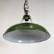 Suspension industrielle en émail vert de Coolicon, années 1950