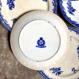 6 Staffordshire blue ironstone dinner plates