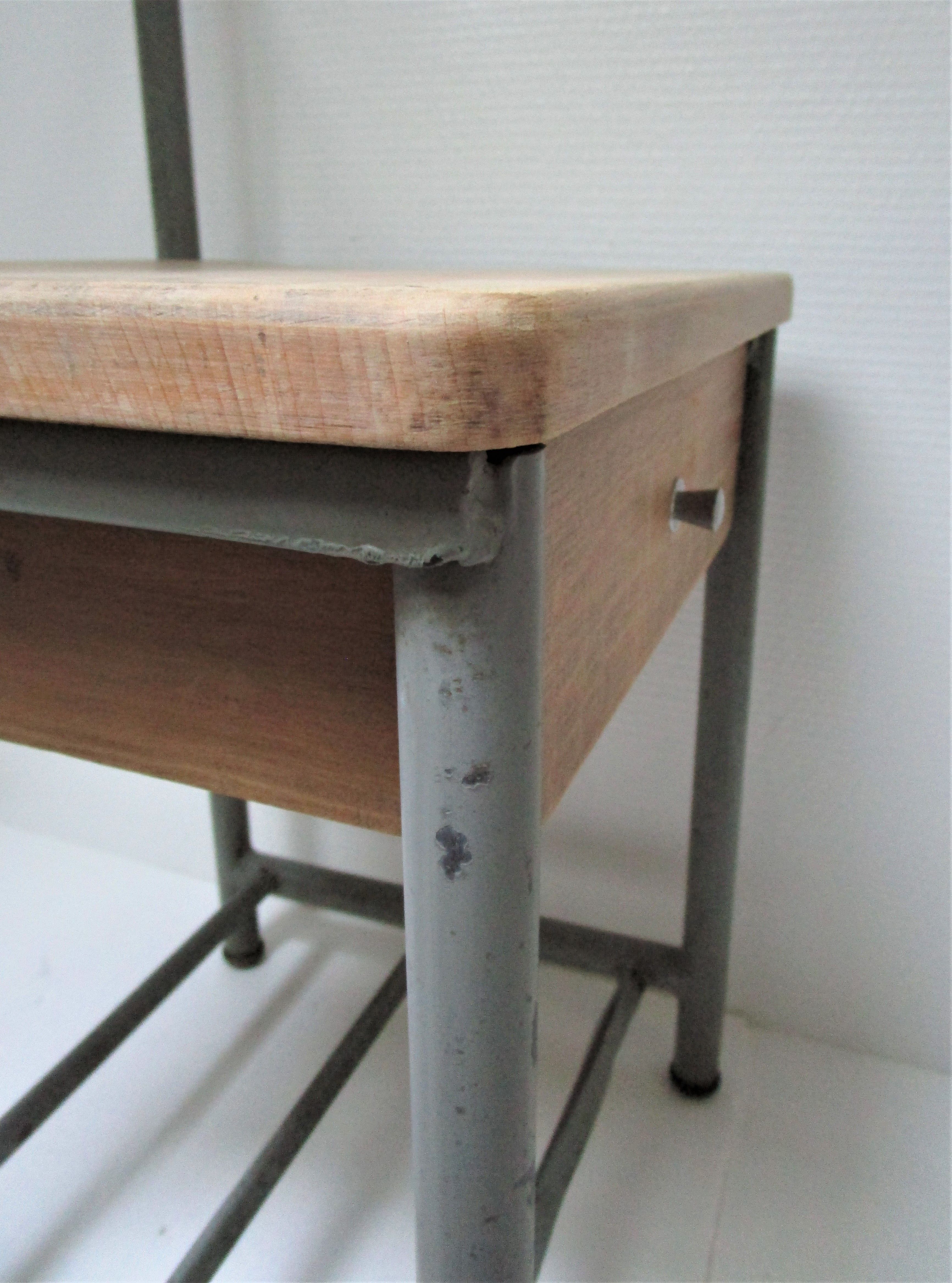 Bedside of boarding school wood vintage metal 50 s