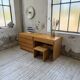 Bureau + commode + tabouret pin Maison Regain Savoie