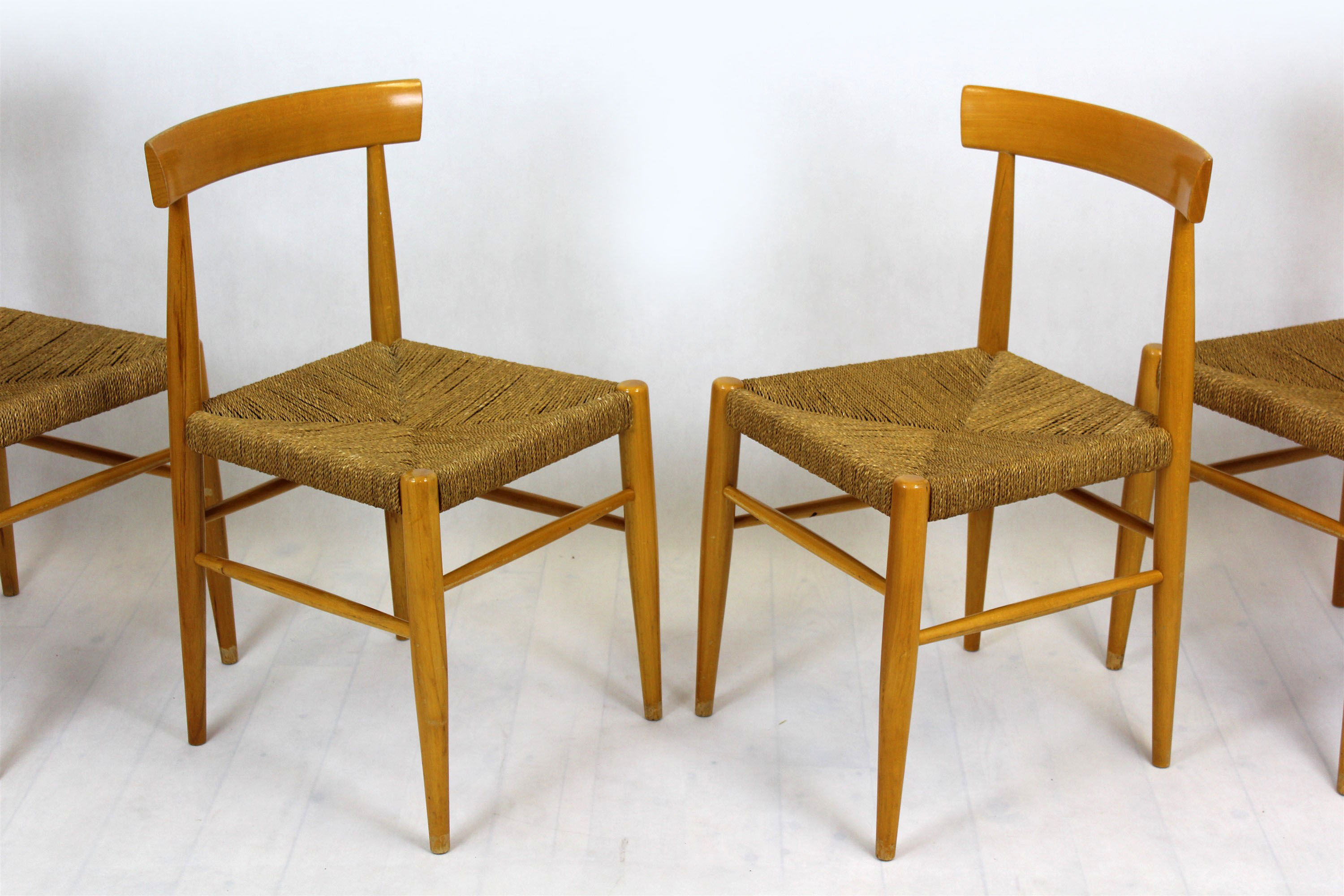 Vintage Czech straw chairs, 1960s, set of 4