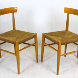 Vintage Czech straw chairs, 1960s, set of 4